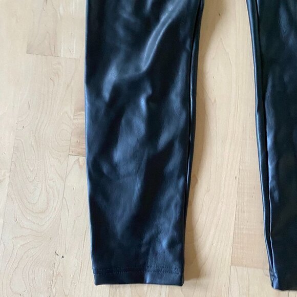 CATHERINE Malandrino BNWOT Black Faux Leather Tights Pants Sz Medium New Pull On - Picture 3 of 8